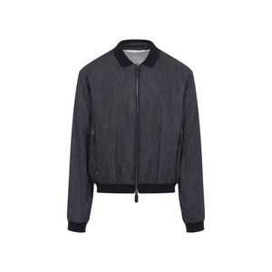 Giorgio Armani Ribbed Grey Bomber Jacket - NWT